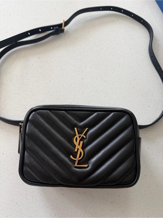 Saint Laurent Handbags - Saint Laurent Black Leather Interior Camera Bag with Gold Hardware